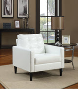 Balin Accent Chair 59048 White Synthetic Leather | Acme - 59048 - Home Elegance USA - 1