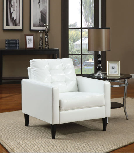 Balin Accent Chair 59048 White Synthetic Leather | Acme | Home Elegance USA