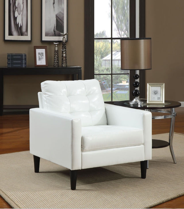 Acme - Balin Accent Chair 59048 White Synthetic Leather