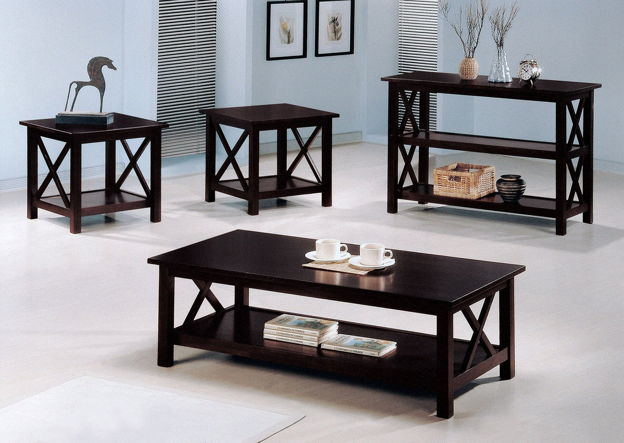 3 Pc Coffee Table Set - Rachelle 3 - piece Occasional Table Set Deep Merlot | Coaster | Home Elegance USA