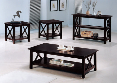 3 Pc Coffee Table Set - Rachelle 3 - piece Occasional Table Set Deep Merlot - 5909 - image - 2