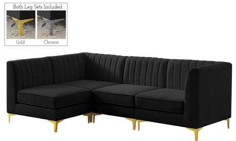 Alina - Modular Sectional - Black - Fabric - 604Black - Sec4A - Home Elegance USA - 2