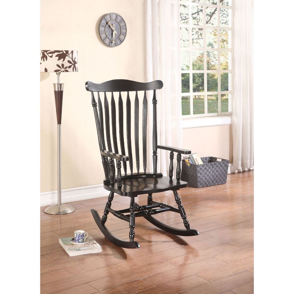 Acme - Kloris Rocking Chair 59211 Distressed Black Finish