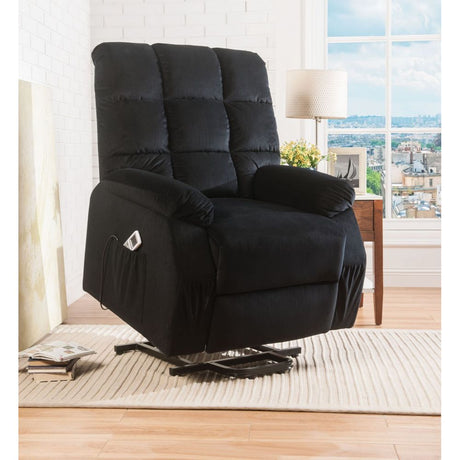 Acme - Ipompea Recliner W/Power Lift & Massage 59262 Black Velvet