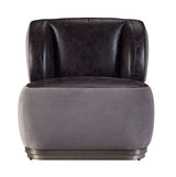 Acme - Decapree Accent Chair 59270 Antique Slate Top Grain Leather & Gray Velvet