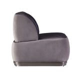 Acme - Decapree Accent Chair 59270 Antique Slate Top Grain Leather & Gray Velvet