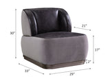Acme - Decapree Accent Chair 59270 Antique Slate Top Grain Leather & Gray Velvet