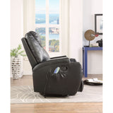 Acme - Waterlily Motion Rocker Recliner W/Swivel 59277 Black Synthetic Leather