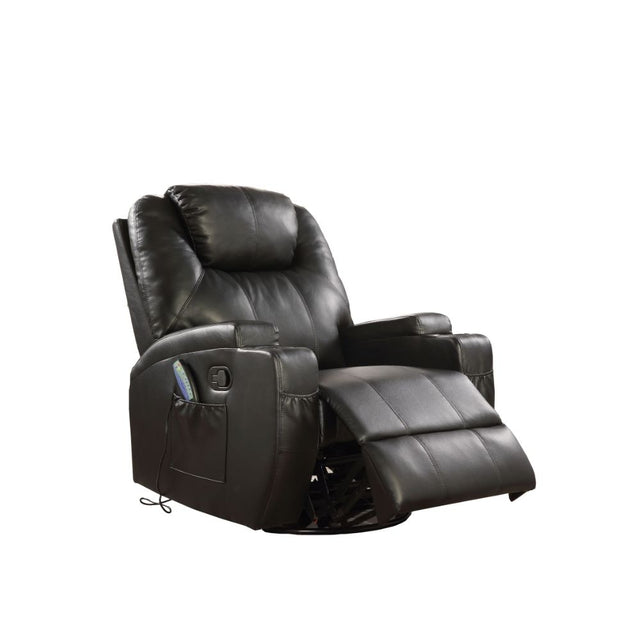 Acme - Waterlily Motion Rocker Recliner W/Swivel 59277 Black Synthetic Leather