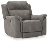 Ashley Slate Next-Gen DuraPella PWR Recliner/ADJ Headrest - Microfiber