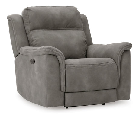 Ashley Slate Next-Gen DuraPella PWR Recliner/ADJ Headrest - Microfiber - Home Elegance USA