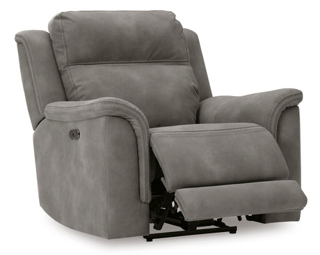Ashley Slate Next-Gen DuraPella PWR Recliner/ADJ Headrest - Microfiber - Home Elegance USA