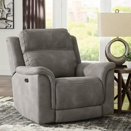 Ashley Slate Next-Gen DuraPella PWR Recliner/ADJ Headrest - Microfiber - Home Elegance USA