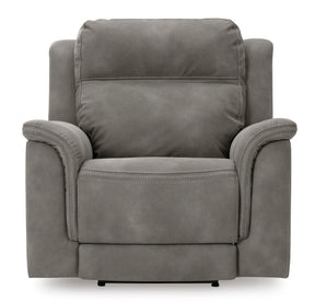 Ashley Slate Next-Gen DuraPella PWR Recliner/ADJ Headrest - Microfiber - Home Elegance USA