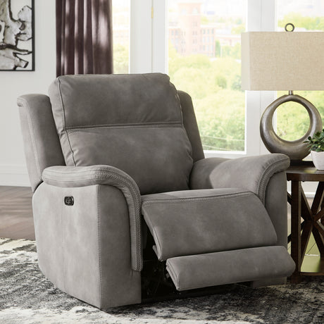 Ashley Slate Next-Gen DuraPella PWR Recliner/ADJ Headrest - Microfiber - Home Elegance USA