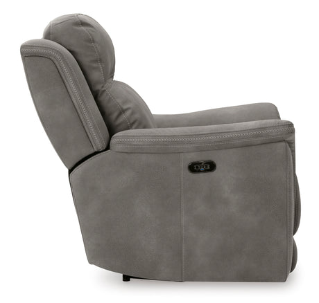 Ashley Slate Next-Gen DuraPella PWR Recliner/ADJ Headrest - Microfiber - Home Elegance USA