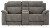 Ashley Slate Next - Gen DuraPella PWR REC Loveseat/CON/ADJ HDRST - Microfiber | Home Elegance USA