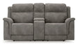Ashley Slate Next-Gen DuraPella PWR REC Loveseat/CON/ADJ HDRST - Microfiber - Home Elegance USA