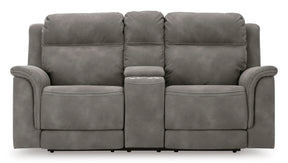 Ashley Slate Next-Gen DuraPella PWR REC Loveseat/CON/ADJ HDRST - Microfiber - Home Elegance USA