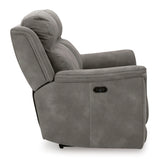 Power Reclining Sofa Slate Next-Gen DuraPella 2-Seat Adjustable Headrest Microfiber - Ashley