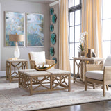 Catali Stone Console Table Ivory - Light Brown by Uttermost - View 3