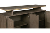 Griffin Modern Server with Sunburst Oak Finish & Gold Accents | Homelegance - Home Elegance USA