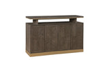 Griffin Modern Server with Sunburst Oak Finish & Gold Accents | Homelegance - Home Elegance USA