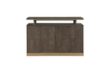 Griffin Modern Server with Sunburst Oak Finish & Gold Accents | Homelegance - Home Elegance USA