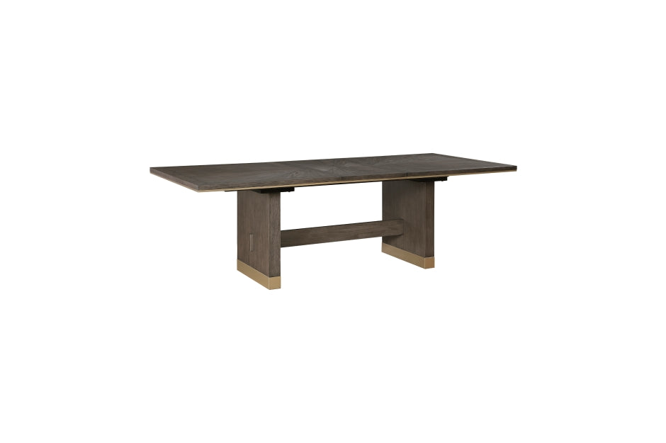 Griffin Modern Dining Table with Sunburst Oak Finish & Gold Accents | Homelegance - Home Elegance USA