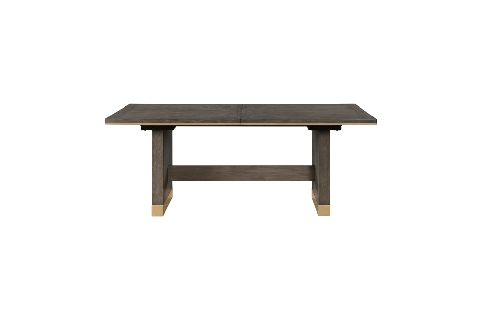 Griffin Modern Dining Table with Sunburst Oak Finish & Gold Accents | Homelegance - Home Elegance USA