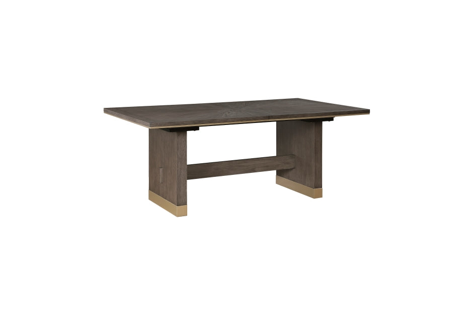 Griffin Modern Dining Table with Sunburst Oak Finish & Gold Accents | Homelegance - Home Elegance USA