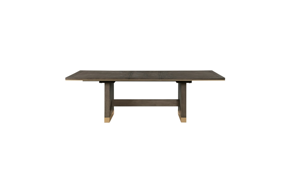Griffin Modern Dining Table with Sunburst Oak Finish & Gold Accents | Homelegance - Home Elegance USA