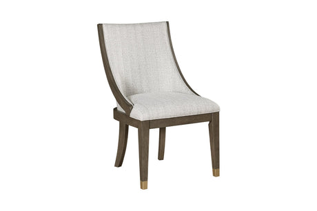 Griffin Dining Set with Sunburst Oak Finish & Gold Accents, Linen Chairs | Homelegance - sold by Home Elegance USA