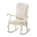 Acme - Sharan Rocking Chair 59388 Fabric & Antique White Finish