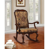 Acme - Sharan Rocking Chair 59390 Fabric & Cherry Finish