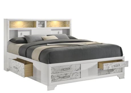 Soul Modern style Full 5PC bedroom set made with wood and Drawers in white - sold by Home Elegance USA