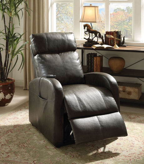 Acme - Ricardo Power  Motion Recliner W/Lift 59405 Brown Synthetic Leather
