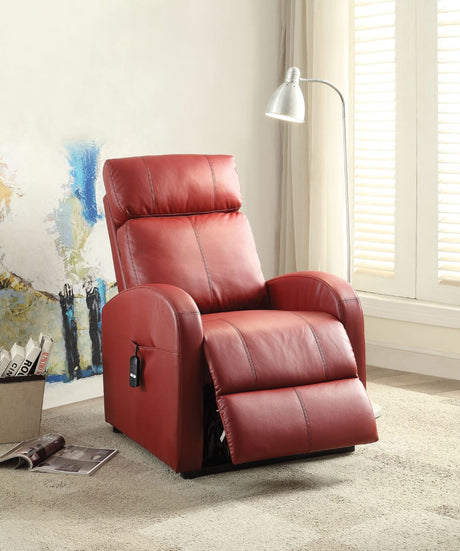 Acme - Ricardo Power  Motion Recliner W/Lift 59406 Red Synthetic Leather