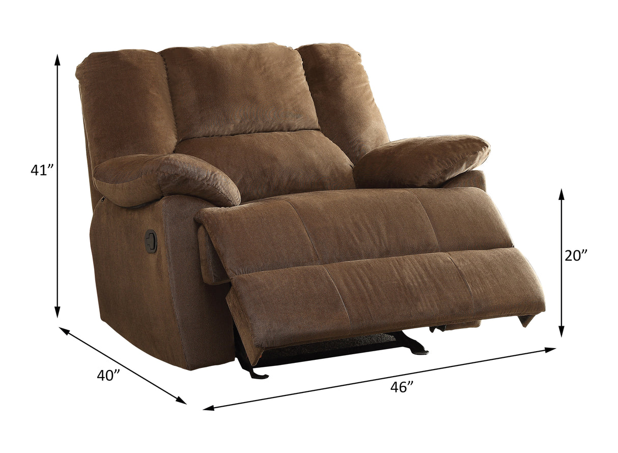 Acme - Oliver Motion Oversized Glider Recliner 59415 Chocolate Corduroy Finish