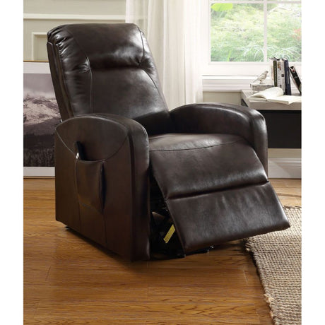 Acme - Kasia Recliner W/Power Lift 59458 Espresso Synthetic Leather