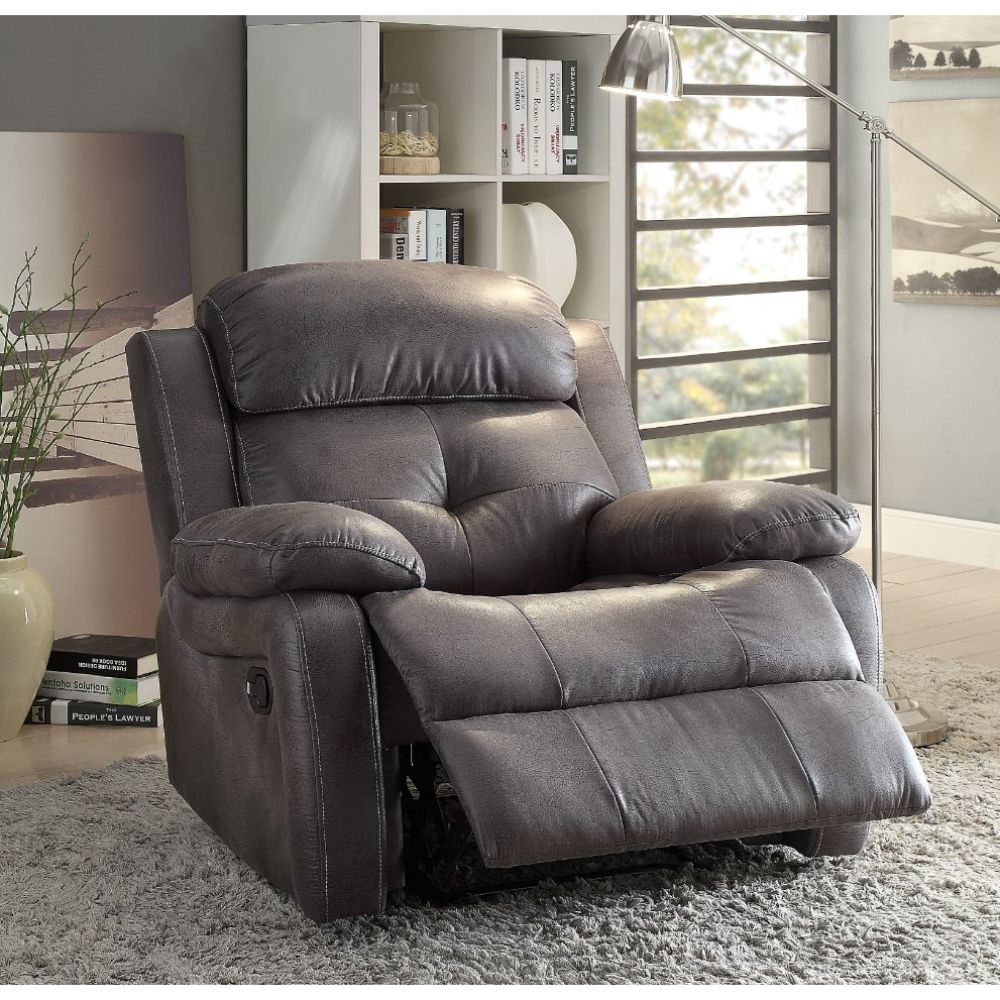 Ashe Motion Recliner 59466 Gray Polished Microfiber | Acme - 59466 - Home Elegance USA - 2