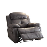 Ashe Motion Recliner 59466 Gray Polished Microfiber | Acme - 59466 - Home Elegance USA - 1