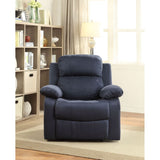 Acme - Parklon Motion Recliner 59476 Blue Microfiber