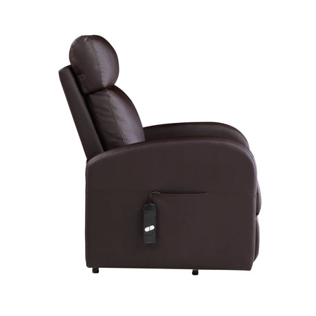 Acme - Ricardo Power  Motion Recliner W/Lift 59498 Brown Synthetic Leather