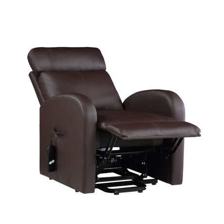 Acme - Ricardo Power  Motion Recliner W/Lift 59498 Brown Synthetic Leather