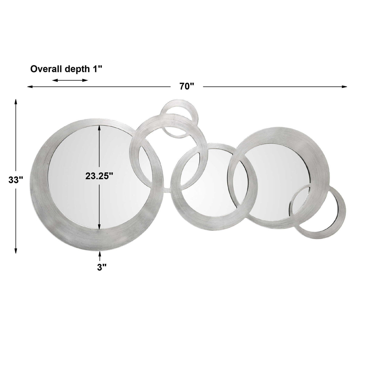 Odiana Rings Modern Mirror - Silver by Uttermost - View 4