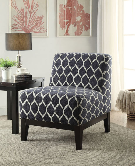 Acme - Hinte Accent Chair 59501 Dark Blue Chenille