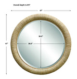 Mariner Round Mirror - Light Brown by Uttermost - View 6