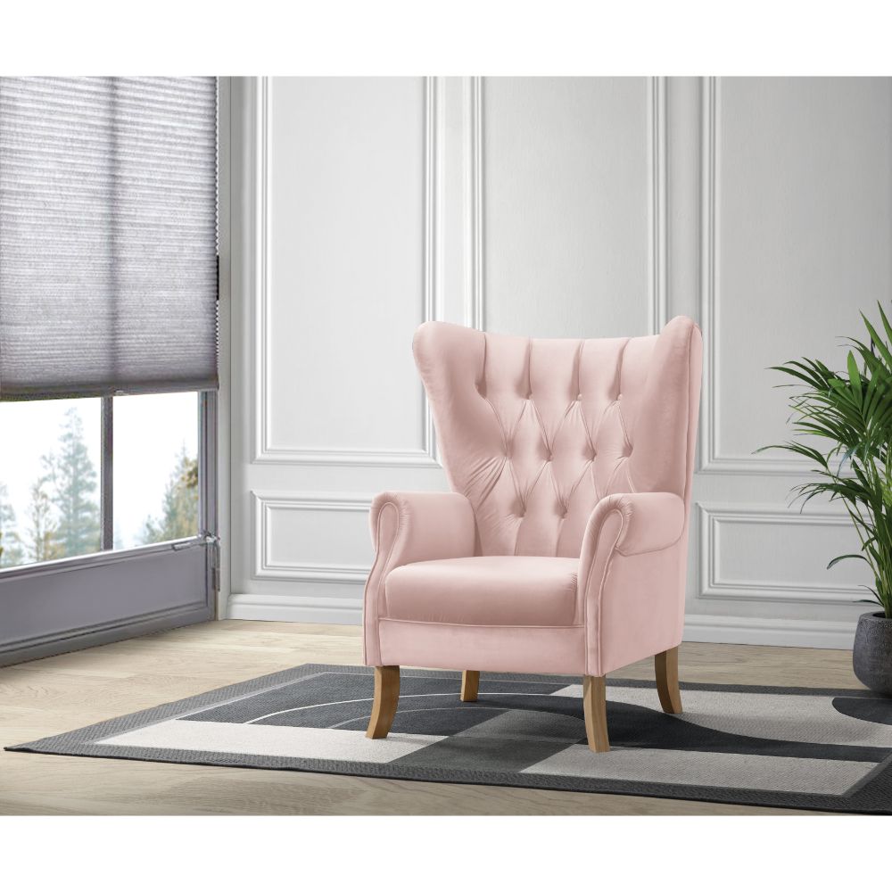 Adonis Accent Chair 59516 Blush Pink Velvet | Acme - 59516 - Home Elegance USA - 5