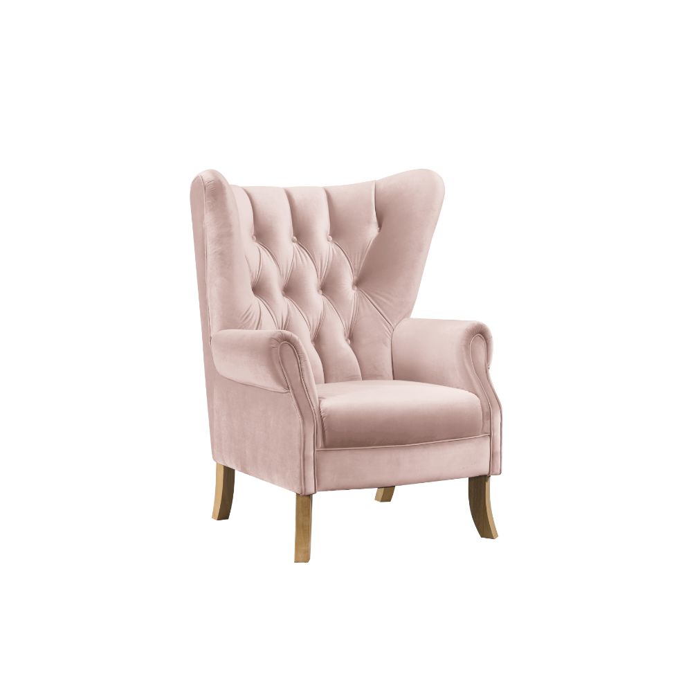 Adonis Accent Chair 59516 Blush Pink Velvet | Acme - 59516 - Home Elegance USA - 1